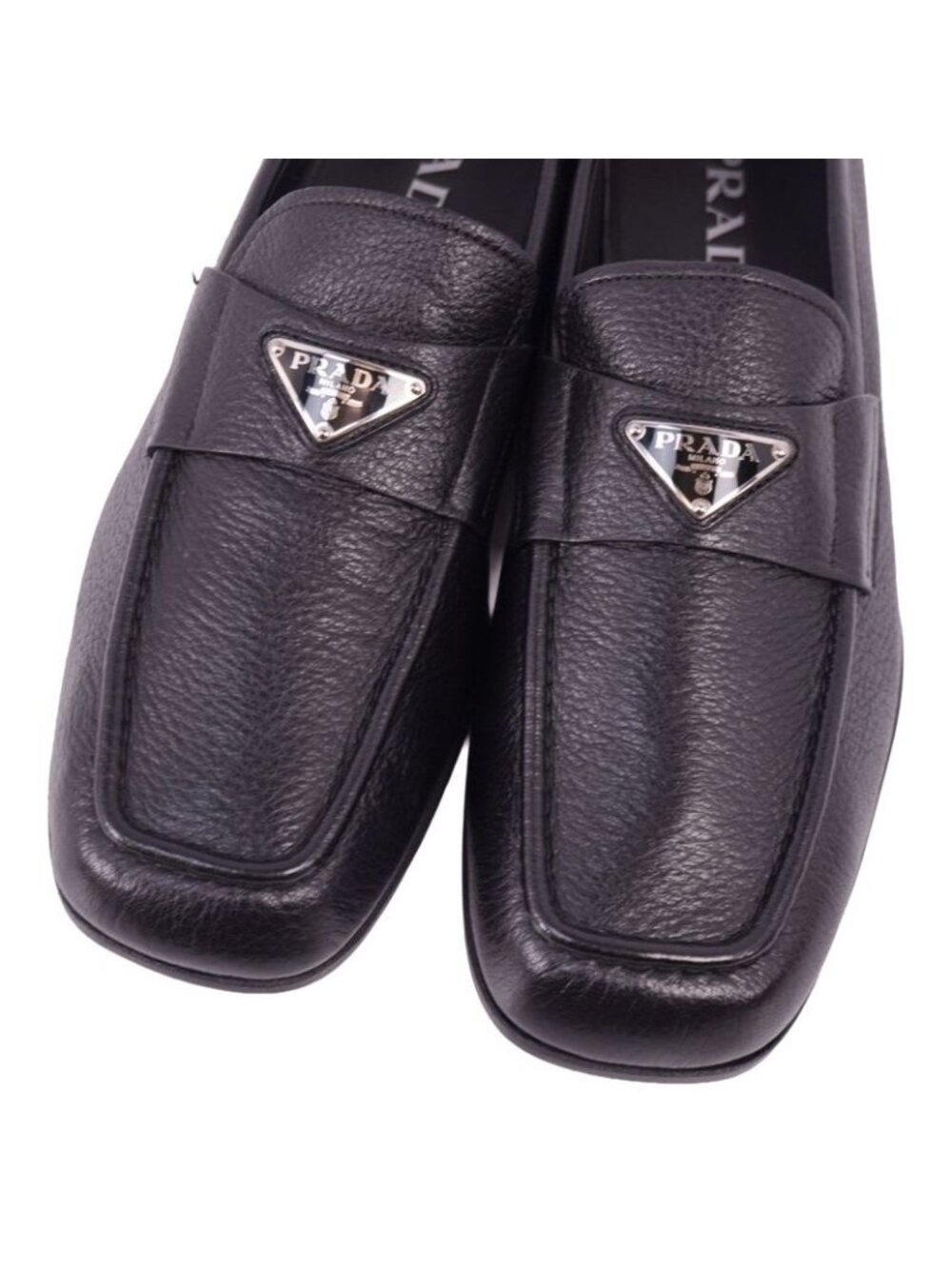 Prada Loafers Moccasins Triangle Logo Leather - Picture 4 of 11